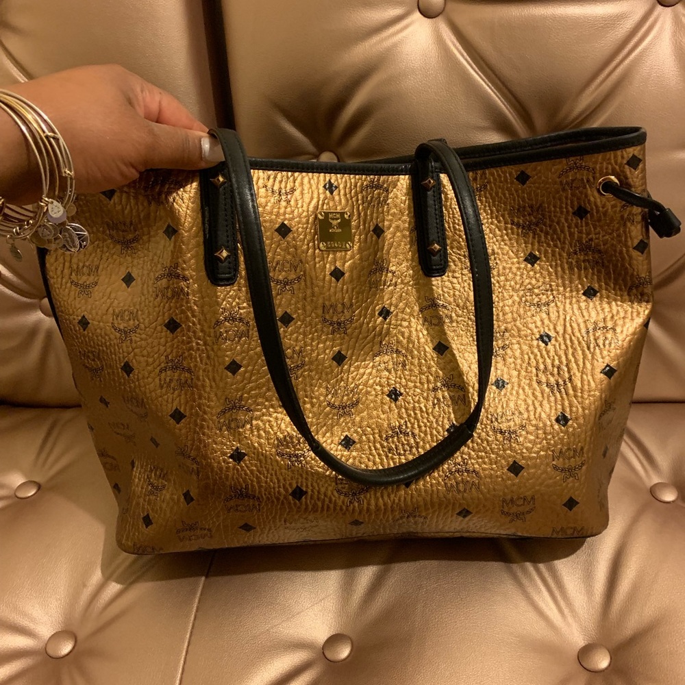 Metallic Gold McM tote